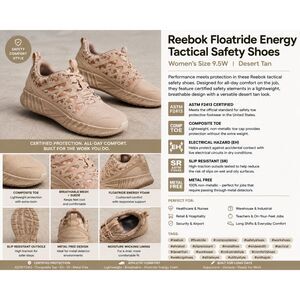 Reebok Floatride Energy Tactical Composite Toe Safety Shoes EH SR 9.5W